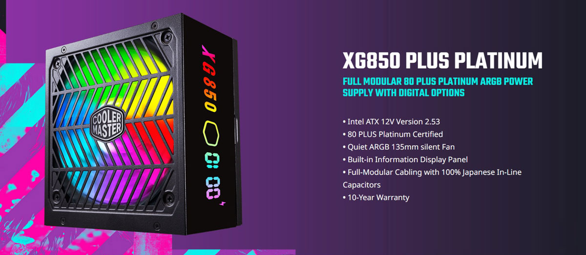 Cooler Master XG850 Plus Platinum Full Modular 80 Plus Platinum ARGB Power Supply Price in Bangladesh